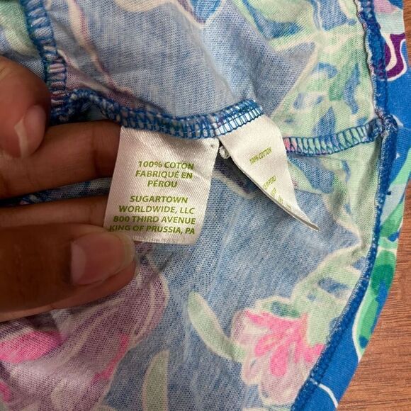 Lilly Pulitzer Kids Blue Floral Ruffle Cap Sleeve Fit & Flare Dress Size 2 - Picture 9 of 10